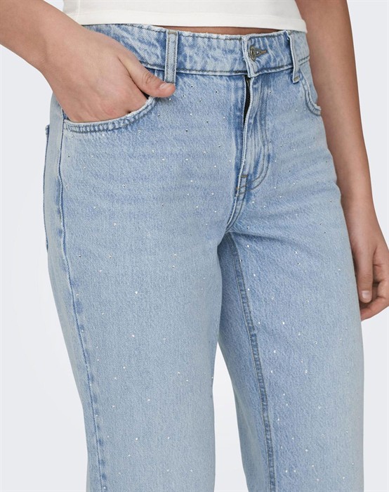 Bree Low Straight Rhinestone Jeans